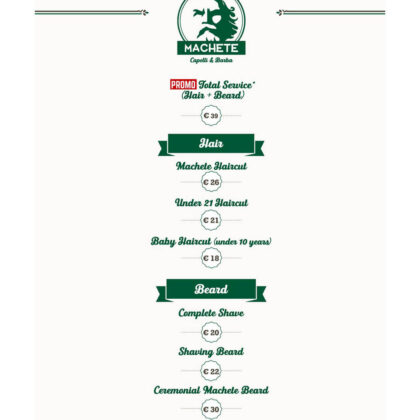 Listino Servizi Inglese A3